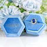 Ellibelle Jewellery Vintage Sapphire, Baguette & Brilliant Cut Diamond 18ct White Gold Cluster Ring