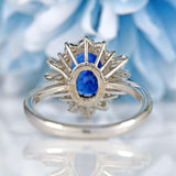 Ellibelle Jewellery Vintage Sapphire, Baguette & Brilliant Cut Diamond 18ct White Gold Cluster Ring