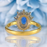Ellibelle Jewellery Vintage Sapphire & Diamond 18ct Gold Cluster Engagement Ring (1.00ct)