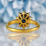 Ellibelle Jewellery Vintage Sapphire & Diamond 18ct Gold Cluster Engagement Ring