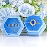 Ellibelle Jewellery Vintage Sapphire & Diamond 18ct Gold Cluster Engagement Ring (2.30cts)