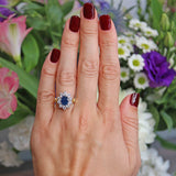 Ellibelle Jewellery Vintage Sapphire & Diamond 18ct Gold Cluster Engagement Ring