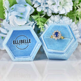Ellibelle Jewellery Vintage Sapphire & Diamond 18ct Gold Cluster Engagement Ring