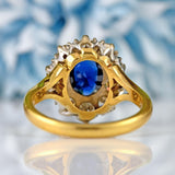 Ellibelle Jewellery Vintage Sapphire & Diamond 18ct Gold Cluster Ring (1.25ct)