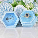 Ellibelle Jewellery Vintage Sapphire & Diamond 18ct Gold Cluster Ring