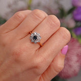 Ellibelle Jewellery Vintage Sapphire & Diamond 18ct Gold Floral Cluster Ring