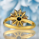 Ellibelle Jewellery Vintage Sapphire & Diamond 18ct Gold Halo Cluster Ring (1.30cts)