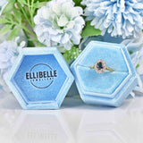 Ellibelle Jewellery Vintage Sapphire & Diamond 18ct Gold Oval Cluster Ring