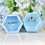 Ellibelle Jewellery Vintage Sapphire & Diamond 18ct Gold Oval Cluster Ring