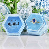 Ellibelle Jewellery Vintage Sapphire & Diamond 18ct Gold Oval Cluster Ring