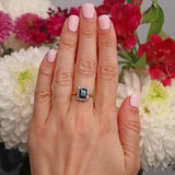 Ellibelle Jewellery Vintage Sapphire & Diamond 18ct Gold Panel Cluster Ring
