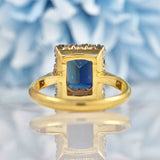 Ellibelle Jewellery Vintage Sapphire & Diamond 18ct Gold Panel Cluster Ring