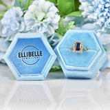 Ellibelle Jewellery Vintage Sapphire & Diamond 18ct Gold Panel Cluster Ring