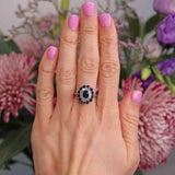 Ellibelle Jewellery Vintage Sapphire & Diamond 18ct White Gold Cluster Dress Ring