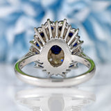 Ellibelle Jewellery Vintage Sapphire & Diamond 18ct White Gold Cluster Dress Ring