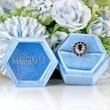 Ellibelle Jewellery Vintage Sapphire & Diamond 18ct White Gold Cluster Dress Ring