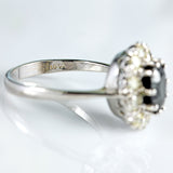 Ellibelle Jewellery Vintage Sapphire & Diamond 18ct White Gold Cluster Ring (1.40cts)
