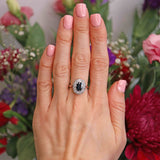Ellibelle Jewellery Vintage Sapphire & Diamond 18ct White Gold Cluster Ring (1.57cts)