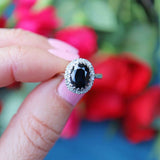 Ellibelle Jewellery Vintage Sapphire & Diamond 18ct White Gold Cluster Ring (2.40cts)
