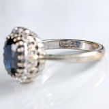 Ellibelle Jewellery Vintage Sapphire & Diamond 18ct White Gold Cluster Ring (2.40cts)