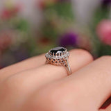 Ellibelle Jewellery Vintage Sapphire & Diamond 18ct White Gold Cluster Ring (2.40cts)