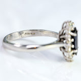 Ellibelle Jewellery Vintage Sapphire & Diamond 18ct White Gold Marquise Cluster Ring (0.60cts)