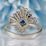 Ellibelle Jewellery Vintage Sapphire & Diamond 18ct White Gold Star Cluster Ring