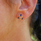 Ellibelle Jewellery Vintage Sapphire & Diamond Gold Stud Earrings