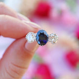 Ellibelle Jewellery Vintage Sapphire & Diamond Platinum Three-Stone Trilogy Ring (2.50cts)