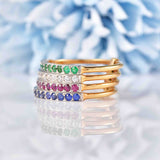 Ellibelle Jewellery Vintage Sapphire, Ruby, Emerald & Diamond Four Band Stacking Ring