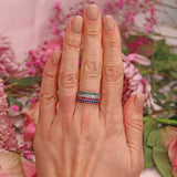 Ellibelle Jewellery Vintage Sapphire, Ruby, Emerald & Diamond Four Band Stacking Ring