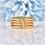 Ellibelle Jewellery Vintage Sapphire, Ruby, Emerald & Diamond Four Band Stacking Ring