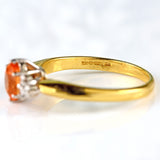 Ellibelle Jewellery Vintage Spessartine Garnet & Diamond 18ct Gold Seven-Stone Ring