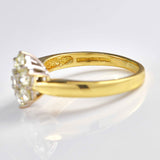 Ellibelle Jewellery Vintage Yellow Diamond 18ct Gold Daisy Cluster Ring (0.75cts)