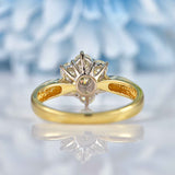 Ellibelle Jewellery Vintage Yellow Diamond 18ct Gold Daisy Cluster Ring (0.75cts)