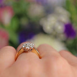 Ellibelle Jewellery Vintage Yellow Diamond 18ct Gold Daisy Cluster Ring (0.75cts)