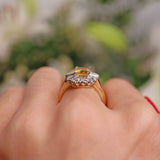 Ellibelle Jewellery Yellow Sapphire & Diamond 18ct Gold Cluster Engagement Ring (2.20cts)