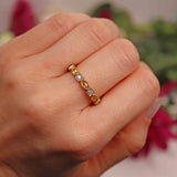 Ellibelle Jewellery Yellow Sapphire & Diamond 18ct Gold Half-Eternity Band Ring