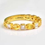 Ellibelle Jewellery Yellow Sapphire & Diamond 18ct Gold Half-Eternity Band Ring