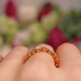 Ellibelle Jewellery Yellow Sapphire & Diamond 18ct Gold Half-Eternity Band Ring
