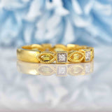 Ellibelle Jewellery Yellow Sapphire & Diamond 18ct Gold Half-Eternity Band Ring