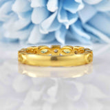 Ellibelle Jewellery Yellow Sapphire & Diamond 18ct Gold Half-Eternity Band Ring