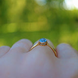 Ellibelle Jewellery ART DECO AQUAMARINE 18CT GOLD SOLITAIRE RING