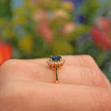 Ellibelle Jewellery Sapphire & Diamond 18ct Gold Oval Cluster Ring
