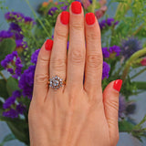 Ellibelle Jewellery Aquamarine 9ct Yellow Gold Flower Cluster Ring