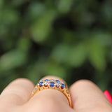 Ellibelle Jewellery Edwardian 1905 Sapphire & Diamond 18ct Gold Ring