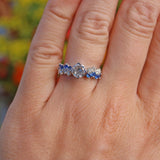 Ellibelle Jewellery Vintage 1977 Diamond & Sapphire 18ct White Gold Ring (1.04ct)