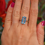 Ellibelle Jewellery Swiss Blue Topaz 18ct White Gold Dress Ring (7.10ct