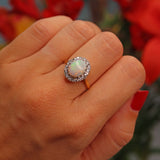 Ellibelle Jewellery Vintage Natural Opal & Diamond 18ct Gold Cluster Ring