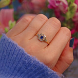 Ellibelle Jewellery ANTIQUE VICTORIAN SAPPHIRE & DIAMOND 18CT GOLD RING